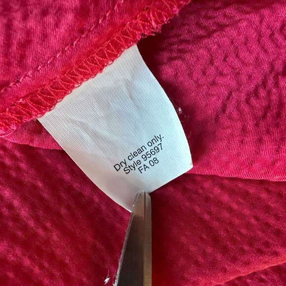 J. Crew Womens 6 Top Silk Red Button Short Sleeve Ruffle Red Blouse - Picture 8 of 8